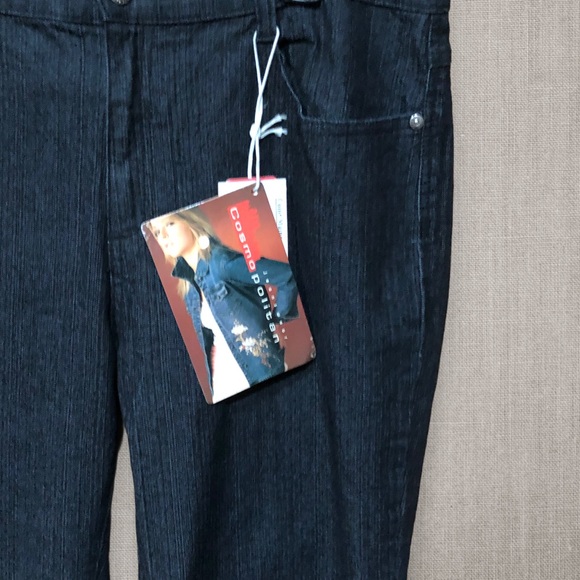 New Cosmopolitan JeansWear Embroidered Blackest Blue High Rise Boot Cut Jeans 14 - Picture 4 of 14